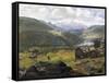 Norwegian Valley-Johan Christian Clausen Dahl-Framed Stretched Canvas