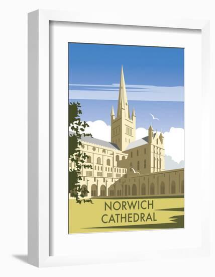 Norwich Cathedral - Dave Thompson Contemporary Travel Print-Dave Thompson-Framed Art Print