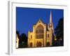 Norwich Cathedral Floodlit at Dusk, Norwich, Norfolk, England, United Kingdom, Europe-Mark Sunderland-Framed Photographic Print