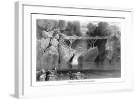 Norwich, Connecticut, View of a Bridge from the River-Lantern Press-Framed Art Print