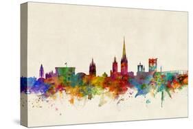 Norwich England Skyline-Michael Tompsett-Stretched Canvas