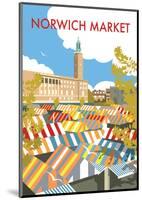Norwich Market - Dave Thompson Contemporary Travel Print-Dave Thompson-Mounted Art Print