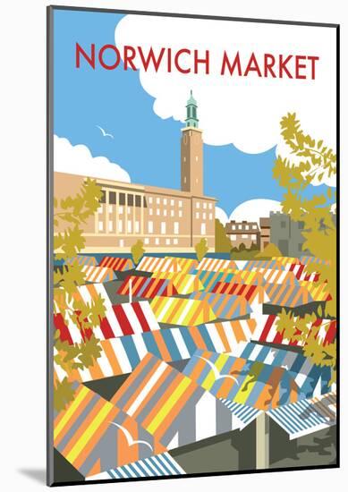 Norwich Market - Dave Thompson Contemporary Travel Print-Dave Thompson-Mounted Art Print