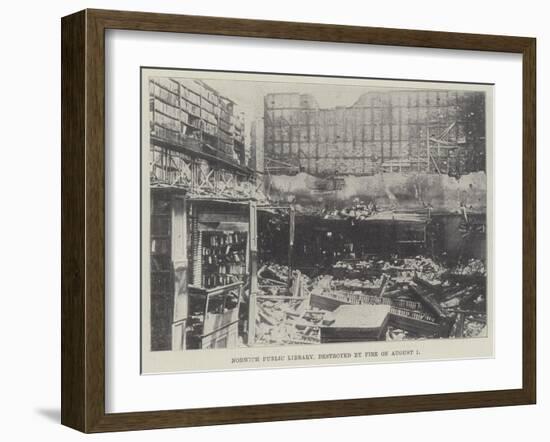 Norwich Public Library, Destroyed by Fire on 1 August-null-Framed Giclee Print