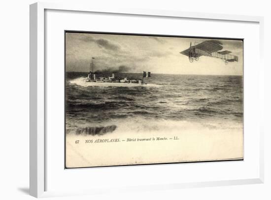 Nos Aéroplanes, Blériot Traversant La Manche, Schiff-null-Framed Giclee Print