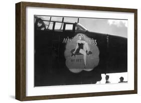 Nose Art, Midnite Miss, Pin-Up-null-Framed Art Print