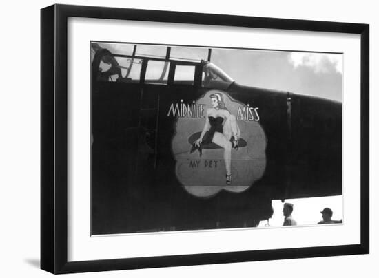 Nose Art, Midnite Miss, Pin-Up-null-Framed Art Print