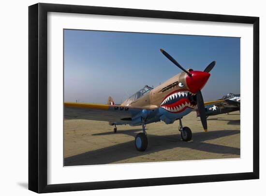 Nose Art on a Curtiss P-40E Warhawk-null-Framed Photographic Print