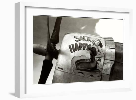 Nose Art, Sack Happy Pin-Up-null-Framed Art Print