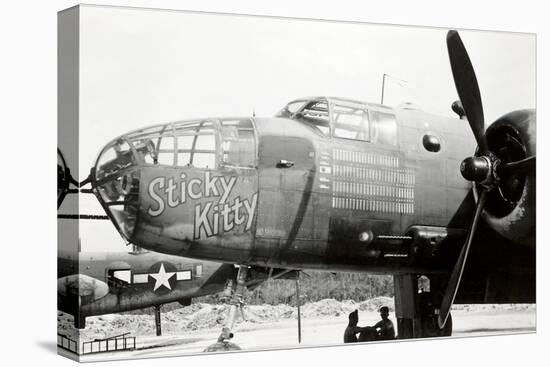 Nose Art, Sticky Kitty-null-Stretched Canvas