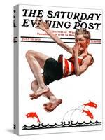 "Nose Dive," Saturday Evening Post Cover, July 25, 1925-Elbert Mcgran Jackson-Stretched Canvas