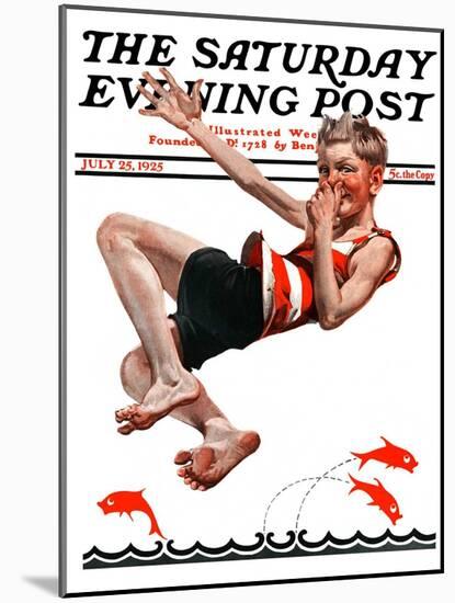 "Nose Dive," Saturday Evening Post Cover, July 25, 1925-Elbert Mcgran Jackson-Mounted Premium Giclee Print