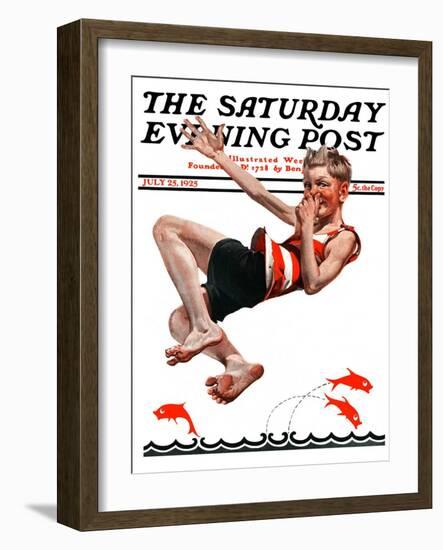 "Nose Dive," Saturday Evening Post Cover, July 25, 1925-Elbert Mcgran Jackson-Framed Giclee Print