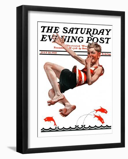 "Nose Dive," Saturday Evening Post Cover, July 25, 1925-Elbert Mcgran Jackson-Framed Giclee Print