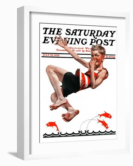 "Nose Dive," Saturday Evening Post Cover, July 25, 1925-Elbert Mcgran Jackson-Framed Giclee Print