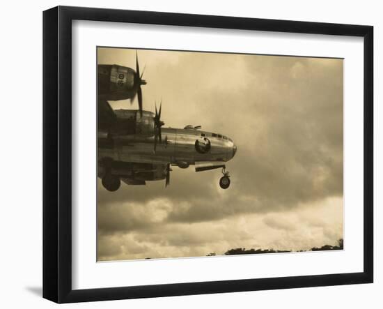 Nose of a B-29 Bomber Landing at an Airfield in Guam in 1945-null-Framed Photo