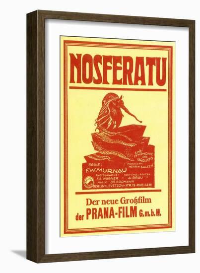 Nosferatu, a Symphony of Horror, German Movie Poster, 1922-null-Framed Art Print