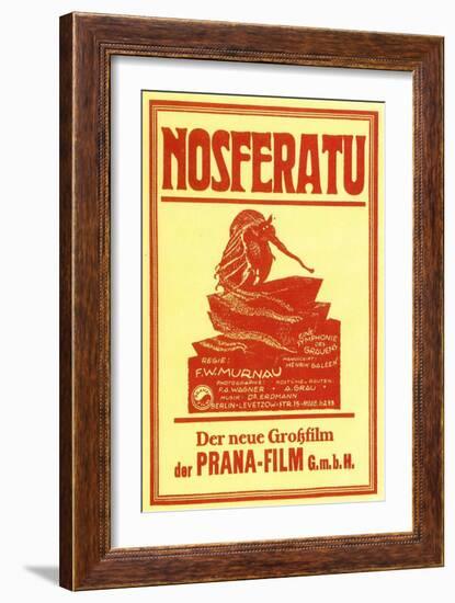 Nosferatu, a Symphony of Horror, German Movie Poster, 1922-null-Framed Art Print