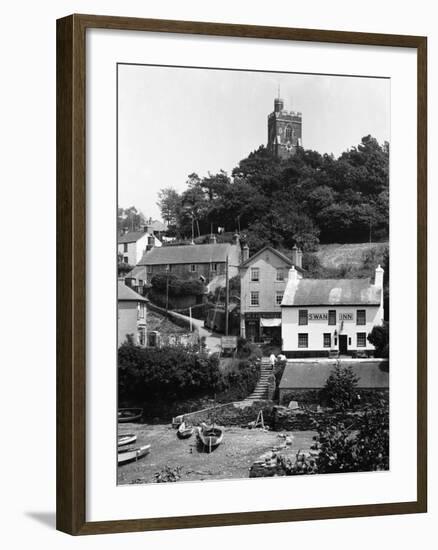 Noss Mayo Harbour, Village and Church-null-Framed Photographic Print