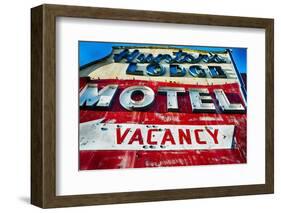 Nostalgic Motel Sign, Route 46, New Jersey-George Oze-Framed Photographic Print