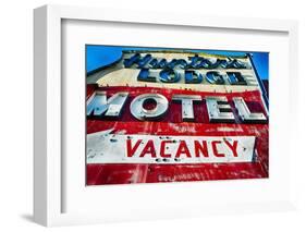 Nostalgic Motel Sign, Route 46, New Jersey-George Oze-Framed Photographic Print