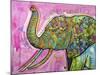 Not A Commodity, Elephants, Animals, Tusks, Trunk, Pink, Watercolor, Flowers, Pop Art-Russo Dean-Mounted Giclee Print