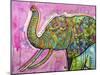Not A Commodity, Elephants, Animals, Tusks, Trunk, Pink, Watercolor, Flowers, Pop Art-Russo Dean-Mounted Giclee Print