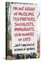 Not Afraid Of Tea Partiers But Scared Of Spiders Funny Poster-Ephemera-Stretched Canvas
