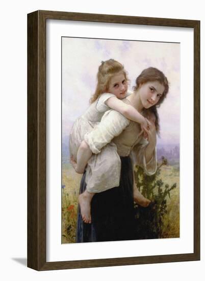 Not Too Much to Carry-William Adolphe Bouguereau-Framed Art Print