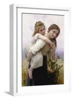 Not Too Much to Carry-William Adolphe Bouguereau-Framed Art Print