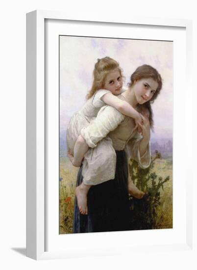 Not Too Much to Carry-William Adolphe Bouguereau-Framed Art Print