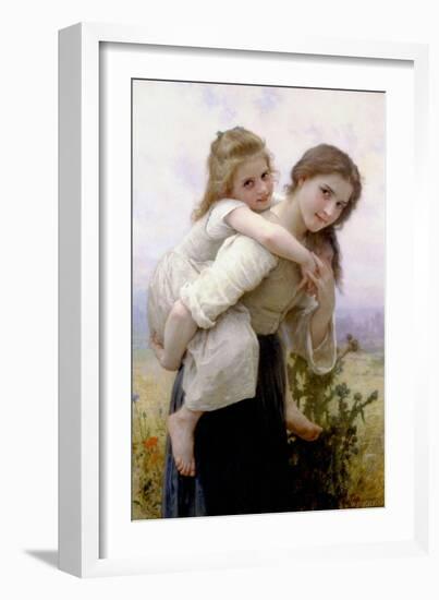 Not Too Much to Carry-William Adolphe Bouguereau-Framed Art Print