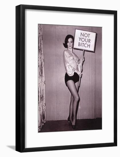 Not Your Bitch Pinup Funny Poster-null-Framed Poster