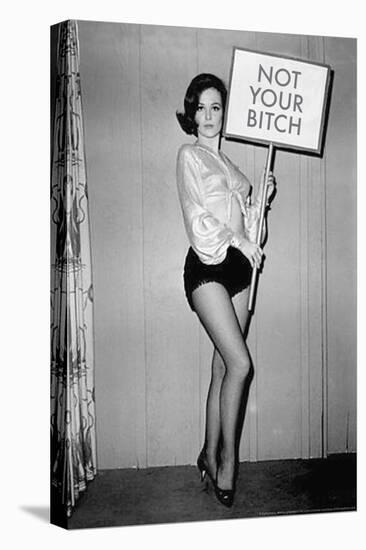 Not Your Bitch Pinup Funny Poster-Ephemera-Stretched Canvas