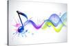 Note And Sound Waves. Music Background-Misha-Stretched Canvas