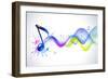 Note And Sound Waves. Music Background-Misha-Framed Art Print