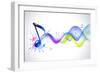 Note And Sound Waves. Music Background-Misha-Framed Art Print