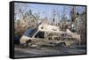 Note Written by Hurricane Katrina Victims on Vehicle Damged by Hurricane-John Cancalosi-Framed Stretched Canvas
