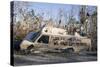 Note Written by Hurricane Katrina Victims on Vehicle Damged by Hurricane-John Cancalosi-Stretched Canvas