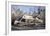 Note Written by Hurricane Katrina Victims on Vehicle Damged by Hurricane-John Cancalosi-Framed Photographic Print