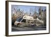 Note Written by Hurricane Katrina Victims on Vehicle Damged by Hurricane-John Cancalosi-Framed Photographic Print