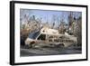 Note Written by Hurricane Katrina Victims on Vehicle Damged by Hurricane-John Cancalosi-Framed Photographic Print