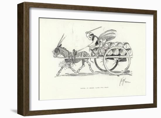 Notes in Rome, Late for Mass-Phil May-Framed Giclee Print