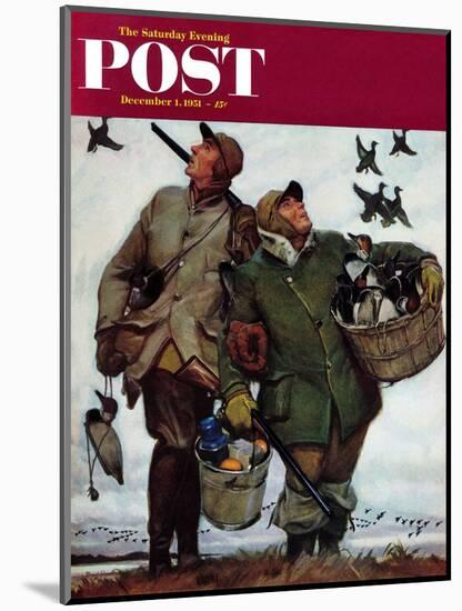 "Nothing but Decoys" Saturday Evening Post Cover, December 1, 1951-Mead Schaeffer-Mounted Giclee Print