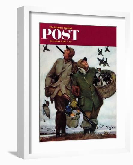 "Nothing but Decoys" Saturday Evening Post Cover, December 1, 1951-Mead Schaeffer-Framed Giclee Print