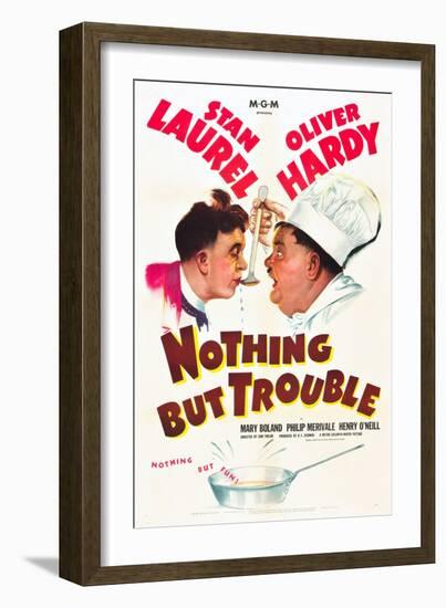 Nothing but Trouble, Stan Laurel, Oliver Hardy, 1944-null-Framed Art Print