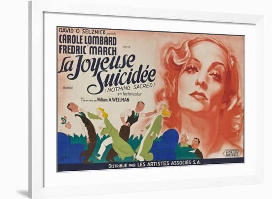 Nothing Sacred, French Movie Poster, 1937-null-Framed Premium Giclee Print