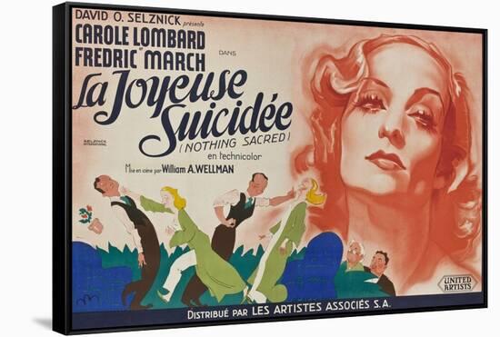 Nothing Sacred, French Movie Poster, 1937-null-Framed Stretched Canvas