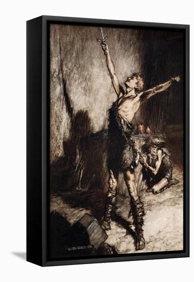 Nothung! Nothung! Conquering sword!', 1924-Arthur Rackham-Framed Stretched Canvas