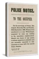 Notice Issued by the Metropolitan Police Regarding Jack the Ripper, 30 September 1888-null-Stretched Canvas